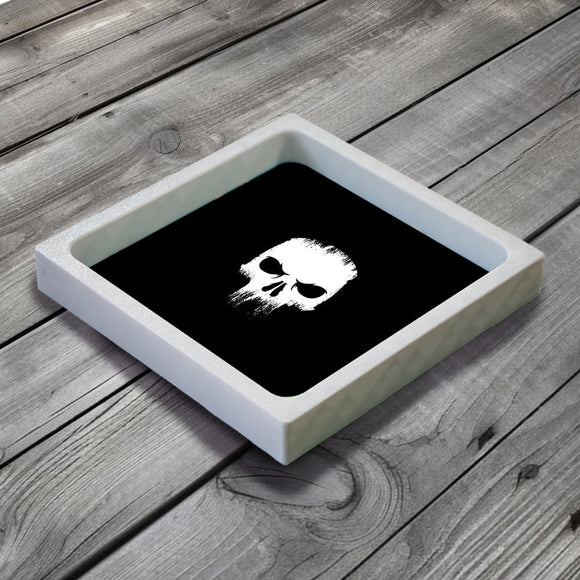 3D Printed Dice Tray - Black Skull (Warhammer Inspired) Board Game Tabletop Gaming Gifts Accessories, RPG D&D Dice