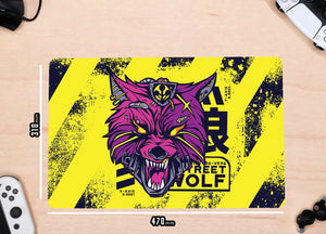 Desk Mat - Cyber Wolf Neoprene Mousemat Board Game Tabletop Gaming Gifts Accessories, RPG D&D Dice