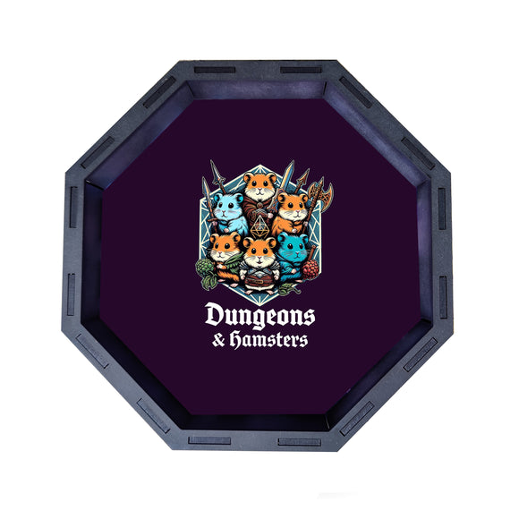 Dice Tray - Dungeons and Hamsters Board Game Tabletop Gaming Gifts Accessories, RPG D&D Dice