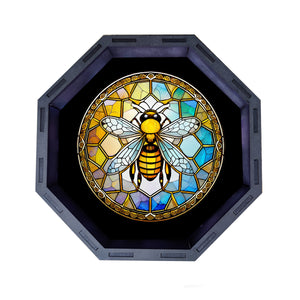 Dice Tray - Stained Glass Bee Board Game Tabletop Gaming Gifts Accessories, RPG D&D Dice