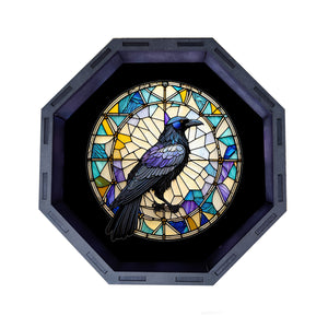 Dice Tray - Stained Glass Raven Board Game Tabletop Gaming Gifts Accessories, RPG D&D Dice
