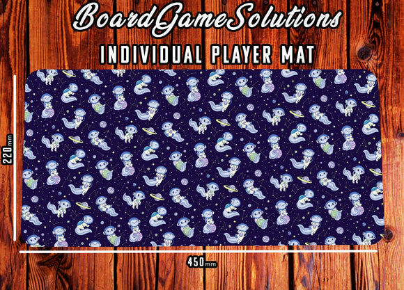 Playmat - Axolotls in Space Tabletop Card Gaming Mat Board Game Tabletop Gaming Gifts Accessories, RPG D&D Dice