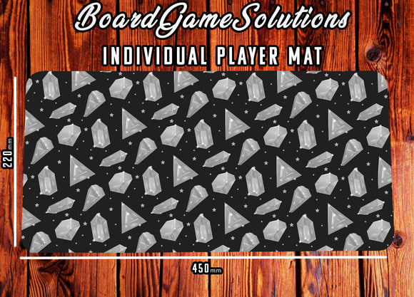 Playmat - Black Crystal Tabletop Card Gaming Mat Board Game Tabletop Gaming Gifts Accessories, RPG D&D Dice