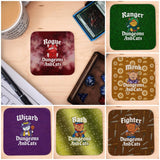 Coaster - Dungeons and Cats Classes Board Game Tabletop Gaming Gifts Accessories, RPG D&D Dice