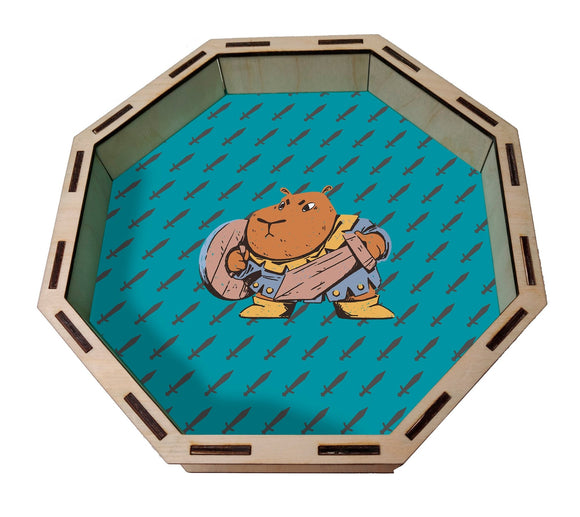 Dice Tray - Capybara Warrior Board Game Tabletop Gaming Gifts Accessories, RPG D&D Dice