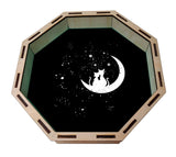 Dice Tray - Cats on the Moon Board Game Tabletop Gaming Gifts Accessories, RPG D&D Dice