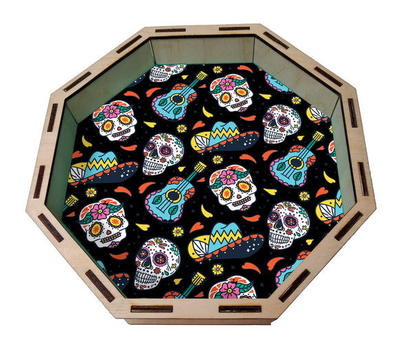 Dice Tray - Day of the Dead Black Board Game Tabletop Gaming Gifts Accessories, RPG D&D Dice