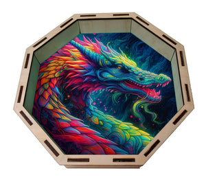 Dice Tray - Rainbow Dragon Board Game Tabletop Gaming Gifts Accessories, RPG D&D Dice