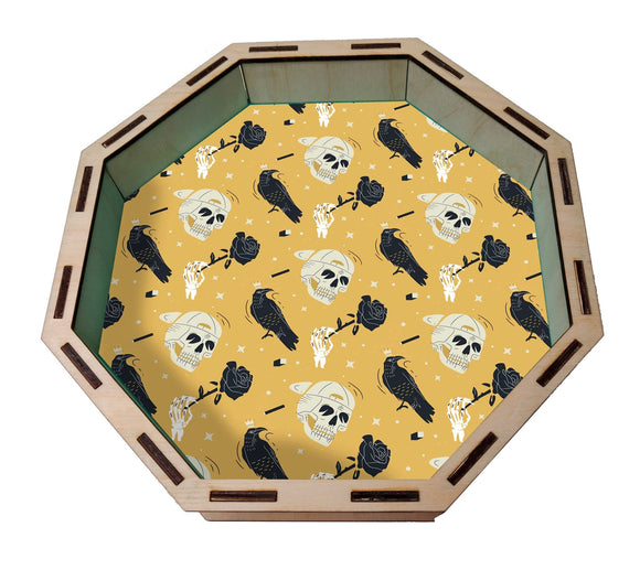 Dice Tray - Skulls and Ravens Board Game Tabletop Gaming Gifts Accessories, RPG D&D Dice
