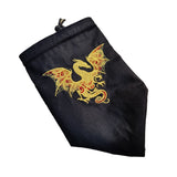 Embroidered Dice Bag - Golden Dragon Board Game Tabletop Gaming Gifts Accessories, RPG D&D Dice