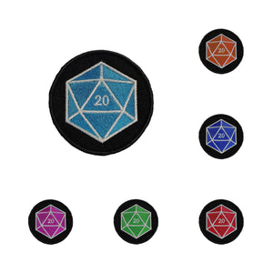 Patches - D20 Dice Design Board Game Tabletop Gaming Gifts Accessories, RPG D&D Dice