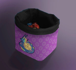 Printed Dice Bag - Dragon with D20 Board Game Tabletop Gaming Gifts Accessories, RPG D&D Dice