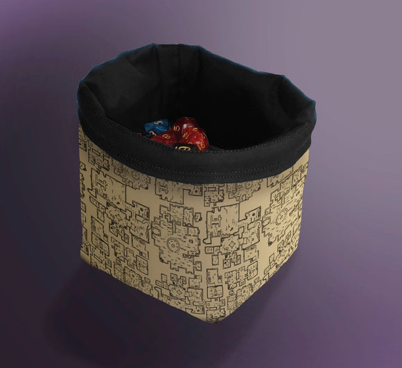 Printed Dice Bag - Dungeon Tile Board Game Tabletop Gaming Gifts Accessories, RPG D&D Dice